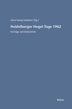 Heidelberger Hegel-Tage 1962 Heidelberger Hegel-Tage 1962
