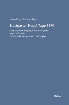 Stuttgarter Hegel-Tage 1970 Stuttgarter Hegel-Tage 1970