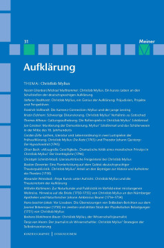 Aufklärung, Band 31: Christlob Mylius. Ein kurzes Leben an den Schaltstellen der deutschen Aufklärung Aufklärung, Band 31: Christlob Mylius. Ein kurzes Leben an den Schaltstellen der deutschen Aufklärung