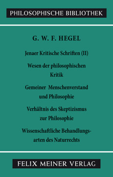 Jenaer Kritische Schriften II Jenaer Kritische Schriften II