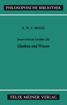 Jenaer Kritische Schriften III Jenaer Kritische Schriften III
