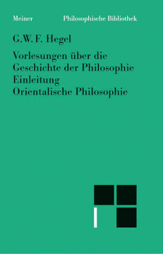 Vorlesungen über die Geschichte der Philosophie. Teil 1