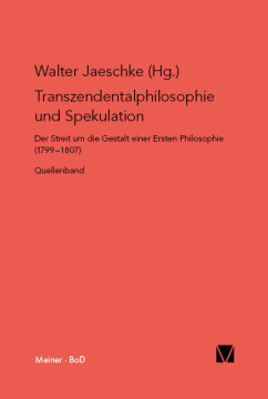 Transzendentalphilosophie und Spekulation Transzendentalphilosophie und Spekulation