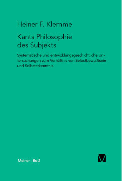 Kants Philosophie des Subjekts Kants Philosophie des Subjekts
