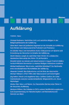 Aufklärung, Band 25: Natur Aufklärung, Band 25: Natur