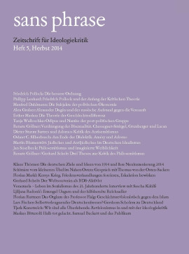 sans phrase: Zeitschrift für Ideologiekritik; Heft 5, Herbst 2014