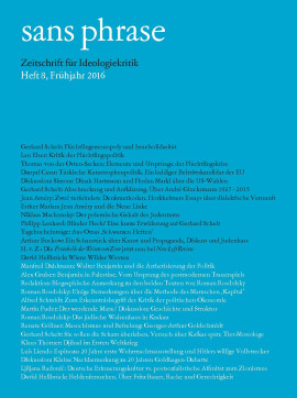 sans phrase: Zeitschrift für Ideologiekritik; Heft 8, Frühjahr 2016