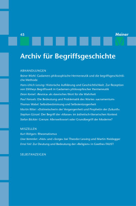Archiv für Begriffsgeschichte. Band 45