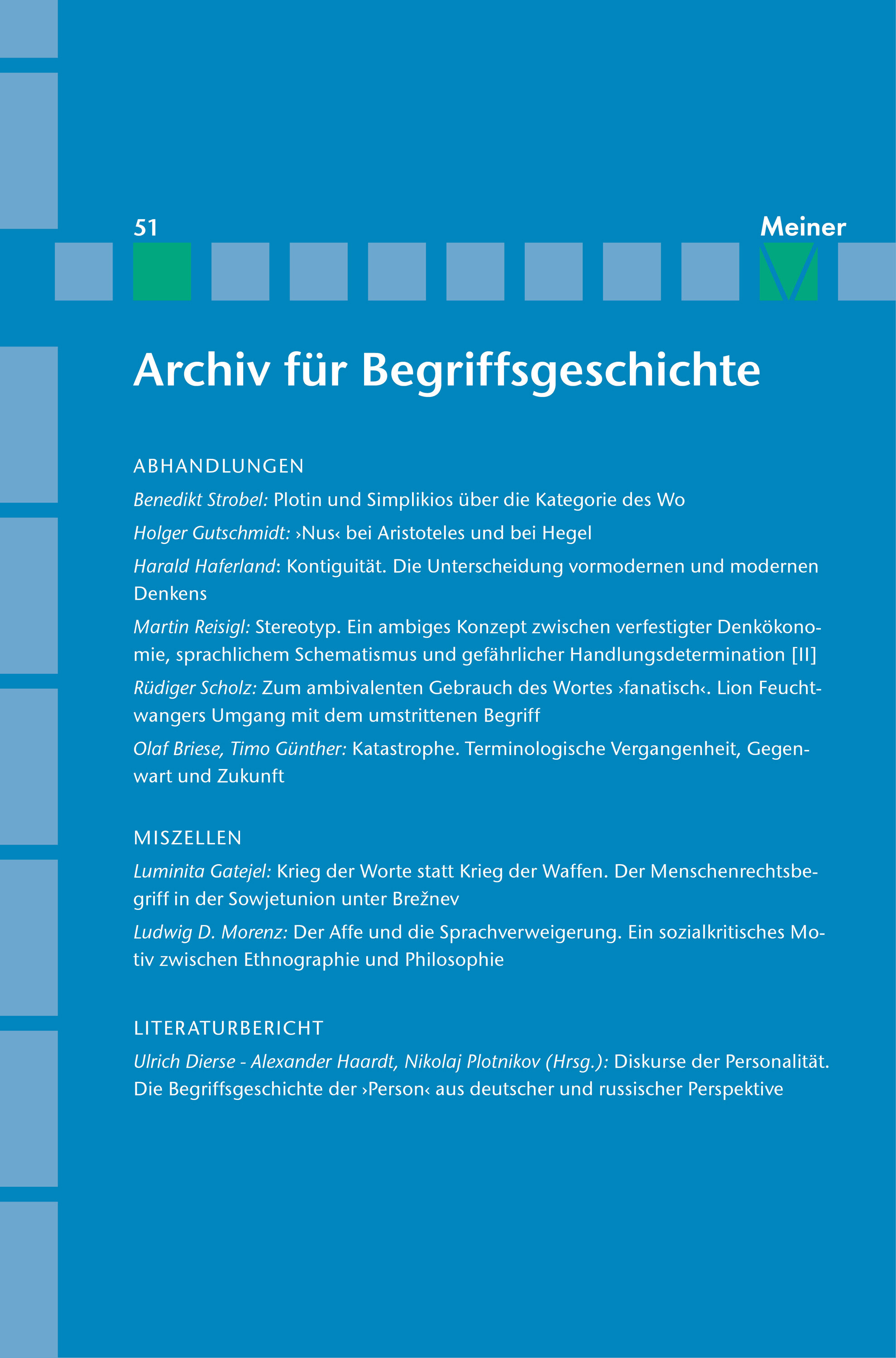 Archiv für Begriffsgeschichte. Band 51