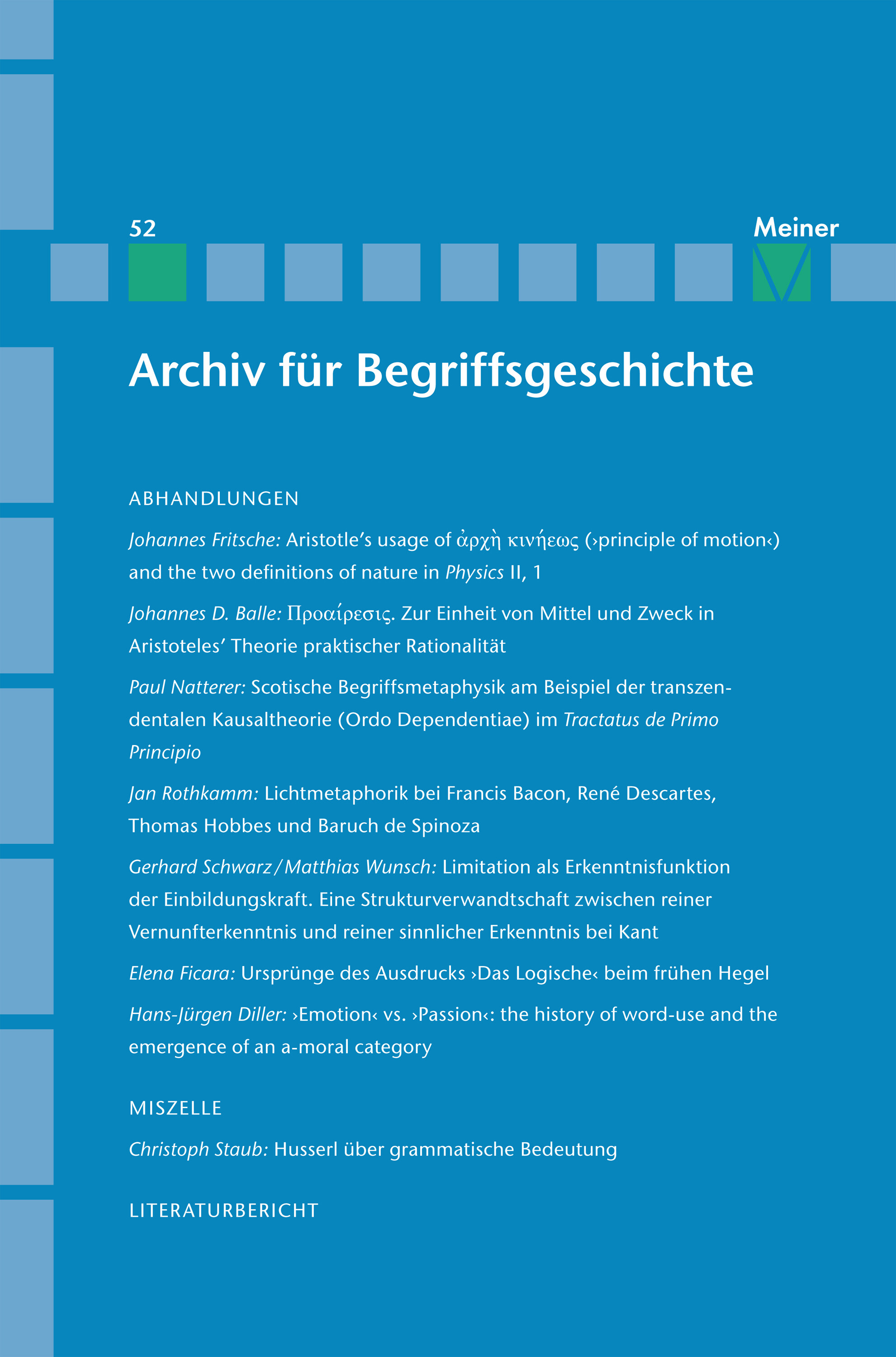 Archiv für Begriffsgeschichte. Band 52