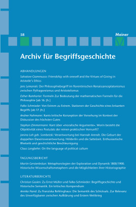 Archiv für Begriffsgeschichte. Band 58