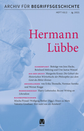 Archiv für Begriffsgeschichte. Band 63,2: Schwerpunkt: Hermann Lübbe