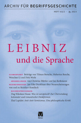 Archiv für Begriffsgeschichte. Band 65,2: Schwerpunkt: Leibniz und die Sprache