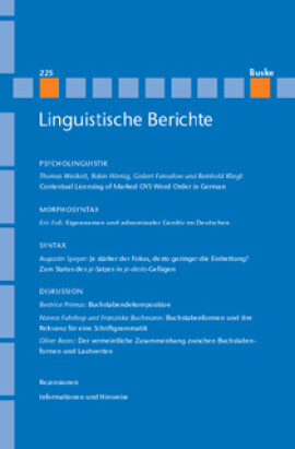Linguistische Berichte Heft 225