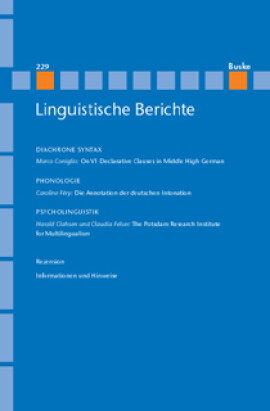 Linguistische Berichte Heft 229