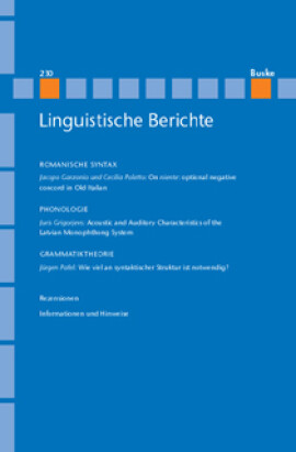 Linguistische Berichte Heft 230