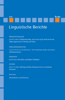 Linguistische Berichte Heft 233