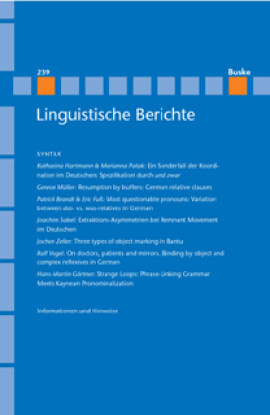 Linguistische Berichte Heft 239