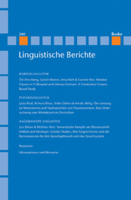 Linguistische Berichte Heft 240
