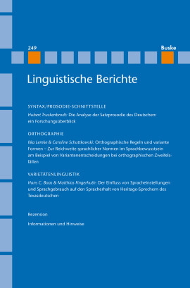 Linguistische Berichte Heft 249