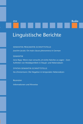 Linguistische Berichte Heft 254