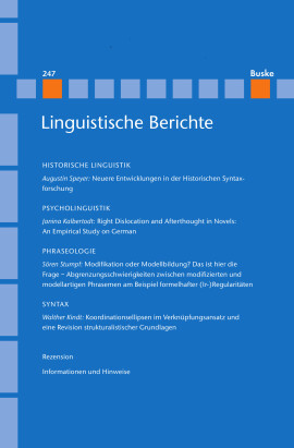 Linguistische Berichte Heft 260