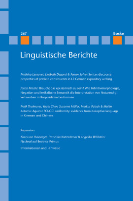 Linguistische Berichte Heft 267
