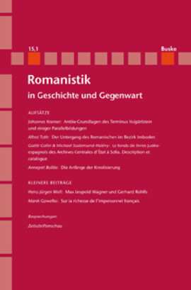 Romanistik in Geschichte und Gegenwart 15,1