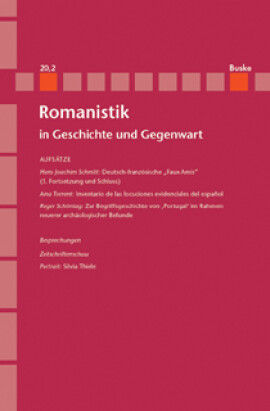 Romanistik in Geschichte und Gegenwart 20,2