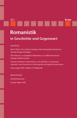Romanistik in Geschichte und Gegenwart 21,1