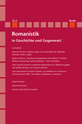 Romanistik in Geschichte und Gegenwart 22,2