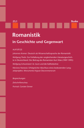 Romanistik in Geschichte und Gegenwart 23,1