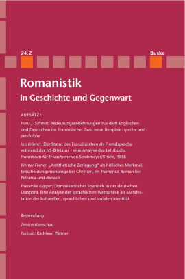 Romanistik in Geschichte und Gegenwart 24,2