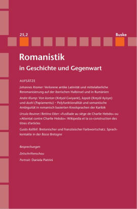 Romanistik in Geschichte und Gegenwart 25,2