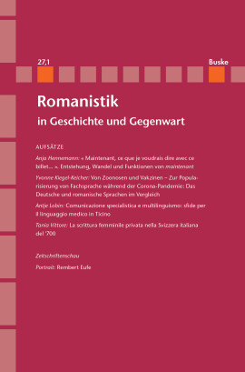 Romanistik in Geschichte und Gegenwart 27,1