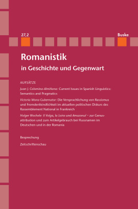 Romanistik in Geschichte und Gegenwart 27,2