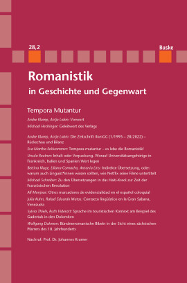 Romanistik in Geschichte und Gegenwart 28,2