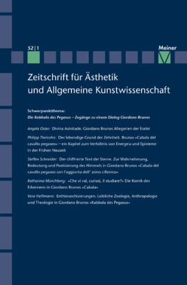 Zeitschrift für Ästhetik und Allgemeine Kunstwissenschaft Band 52. Heft 1