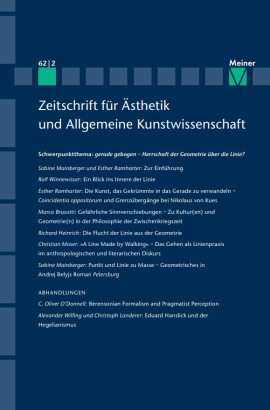 Zeitschrift für Ästhetik und Allgemeine Kunstwissenschaft Band 62. Heft 2