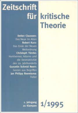 Zeitschrift für kritische Theorie, Heft 1: 1. Jahrgang (1995)