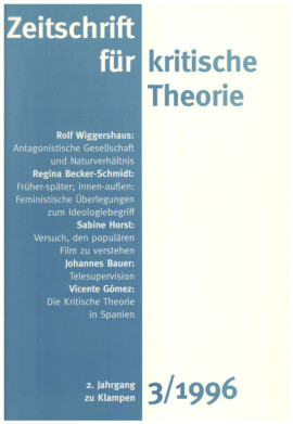 Zeitschrift für kritische Theorie, Heft 3: 2. Jahrgang (1996)