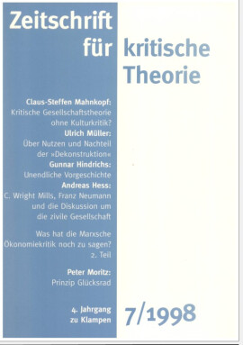 Zeitschrift für kritische Theorie, Heft 7: 4. Jahrgang (1998)