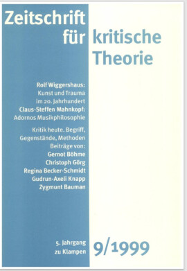 Zeitschrift für kritische Theorie, Heft 9: 5. Jahrgang (1999)