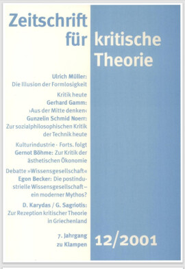 Zeitschrift für kritische Theorie, Heft 12: 7. Jahrgang (2001)