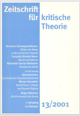 Zeitschrift für kritische Theorie, Heft 13: 7. Jahrgang (2001)