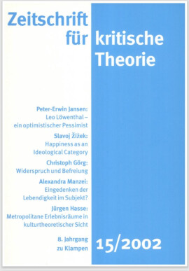 Zeitschrift für kritische Theorie, Heft 15: 8. Jahrgang (2002)