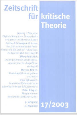 Zeitschrift für kritische Theorie, Heft 17: 9. Jahrgang (2003)