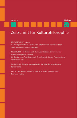 Zeitschrift für Kulturphilosophie 2016/1: Lügen