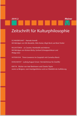Zeitschrift für Kulturphilosophie 2019/2: Hannah Arendt